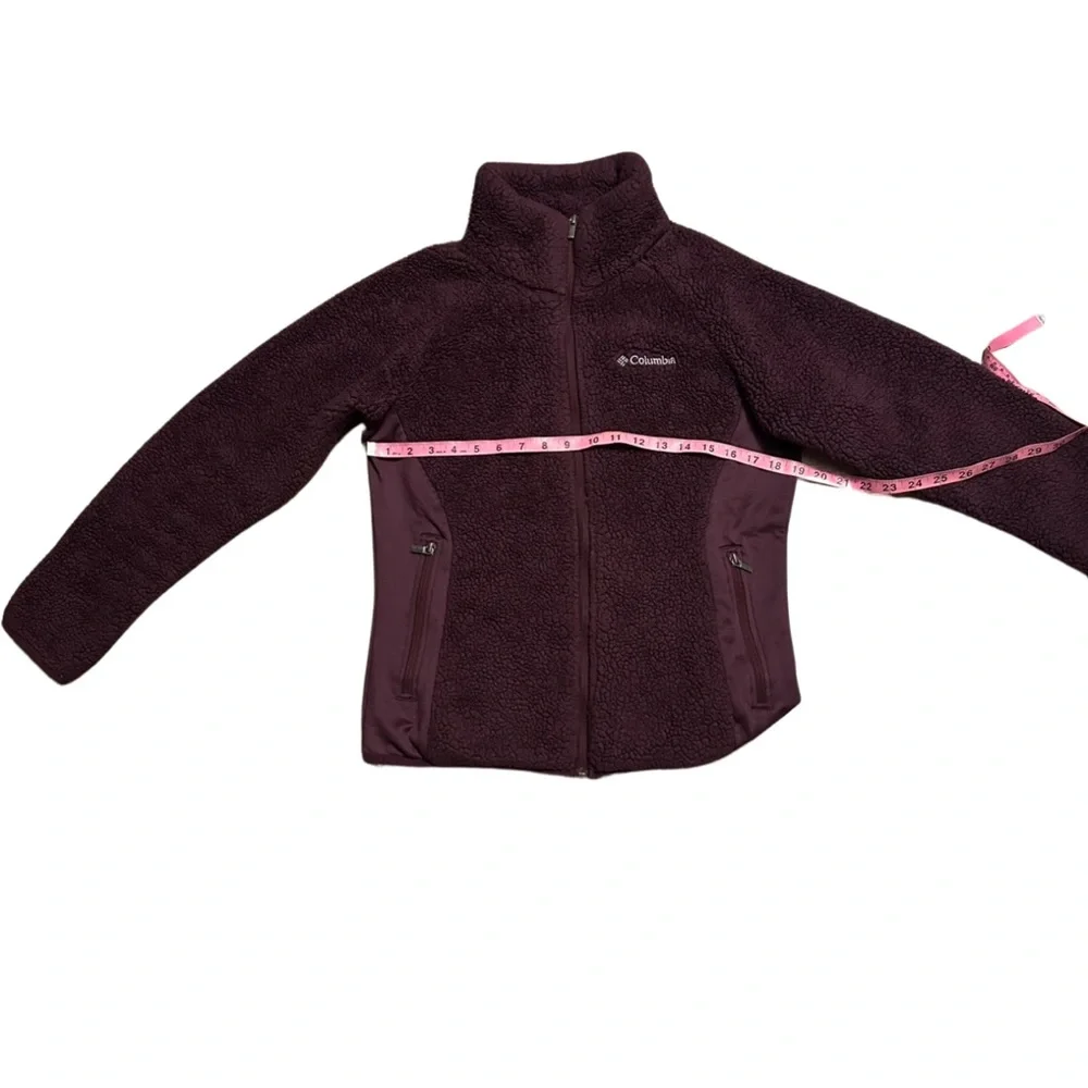 Columbia women’s purple fleece Sherpa zip up jacket size medium - Picture 3 of 5